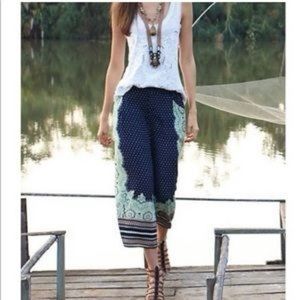 Anthropologie Elevenses cropped wide leg capri gaucho pants 6